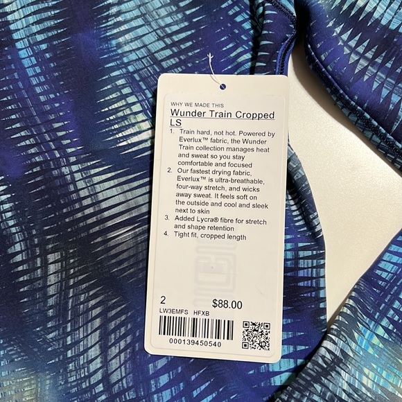 Lululemon Wunder Train Cropped LS - Picture 2 of 4